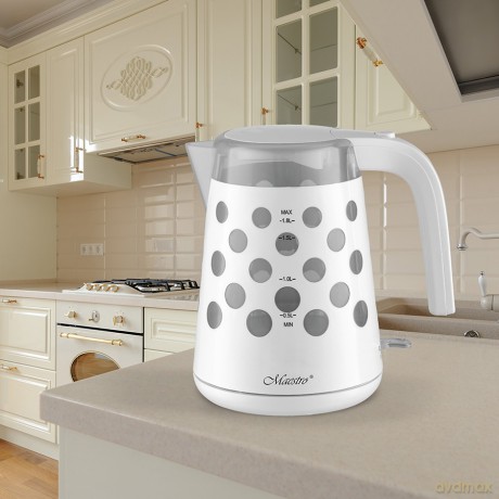 Czajnik elektryczny 1,7l 2200W "KROPKI" MR-045-WHITE