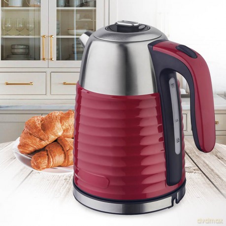 Czajnik elektryczny metalowy 1,7l 2200W MR-051-RED