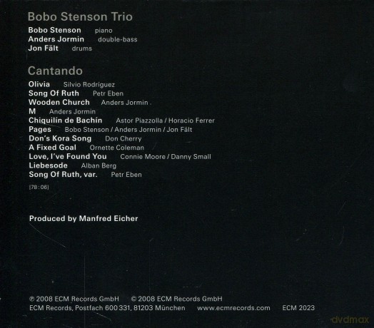 Stenson Bobo Trio: Cantando [CD]
