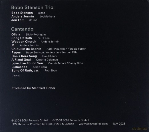 Stenson Bobo Trio: Cantando [CD]