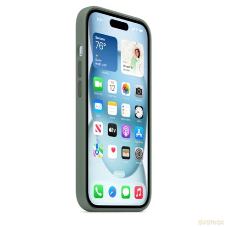 Etui silikonowe z MagSafe do iPhonea 15 - cyprysowe