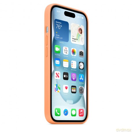 Etui silikonowe z MagSafe do iPhonea 15 - pomarańczowy sorbet