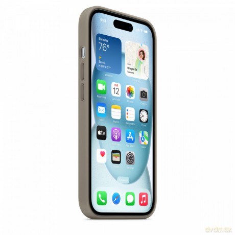 Etui silikonowe z MagSafe do iPhonea 15 - popielaty brąz