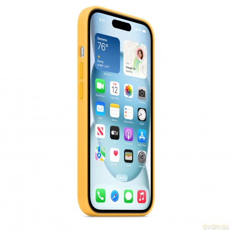 Etui silikonowe z MagSafe do iPhonea 15 - sunshine