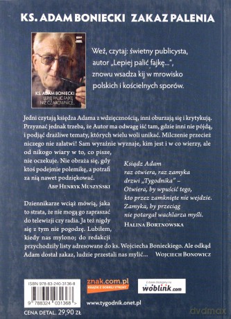 Zakaz Palenia - Adam Boniecki [KSIĄŻKA]