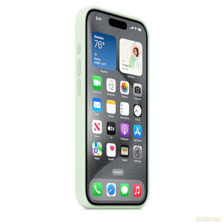 Etui silikonowe z MagSafe do iPhonea 15 Pro - pastelowa mięta