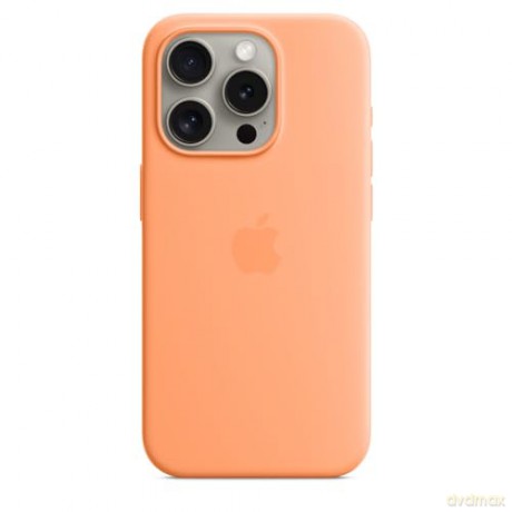 Etui silikonowe z MagSafe do iPhonea 15 Pro - pomarańczowy sorbet