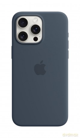 Etui silikonowe z MagSafe do iPhonea 15 Pro Max - sztormowy błękit