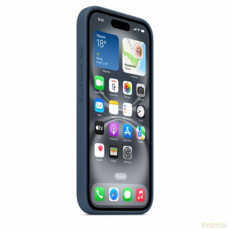 Etui silikonowe z MagSafe do iPhonea 16 - denim