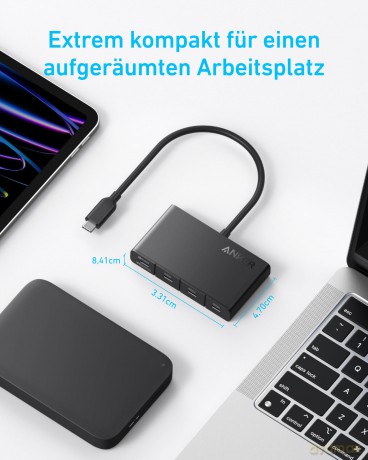 Hub 4w1 10Gbps USB-C Czarny