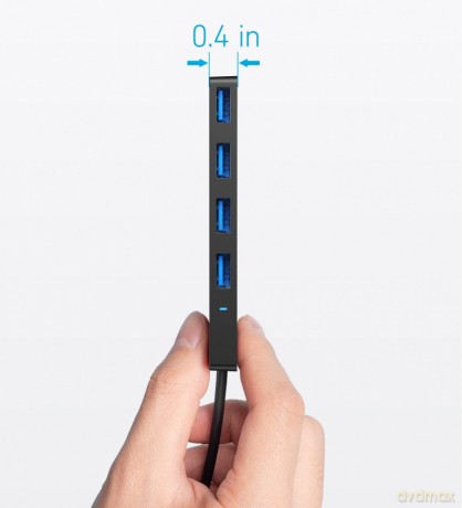 Hub 4w1 5Gbps USB-C Czarny