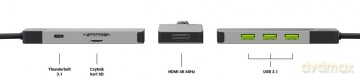 Hub adapter USB-C Connect 3xUSB 3.1 HDMI 4K 60Hz USB-C PD 85W