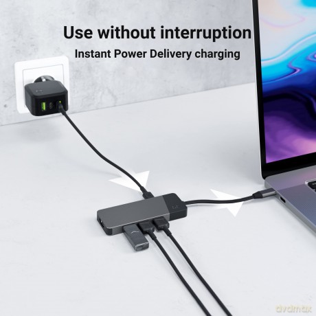 Hub adapter USB-C Connect 3xUSB 3.1 HDMI 4K 60Hz USB-C PD 85W