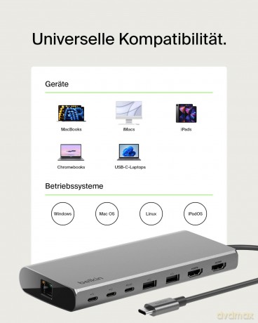 Hub USB-C 8w1 dual display