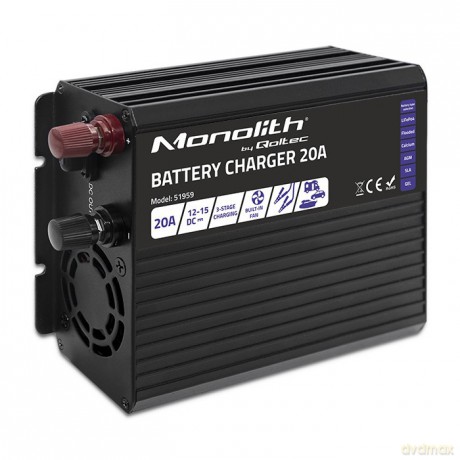 Inteligentna ładowarka Monolith do akumulatorów LiFePO4 AGM GEL SLA | 20A | 12V