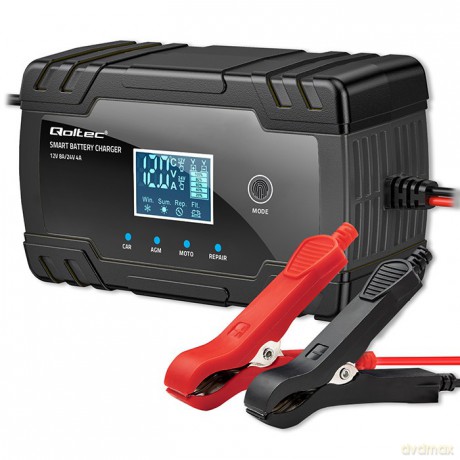 Inteligentna mikroprocesorowa ładowarka 12V 8A | 24V 4A |Prostownik z funkcją naprawy do akumulatora AGM GEL | LCD