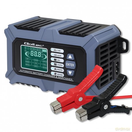 Inteligentna mikroprocesorowa ładowarka z testerem baterii i funkcją naprawy 12V | 6A | LCD | Prostownik do akumulatora AGM LiFePO4 GEL