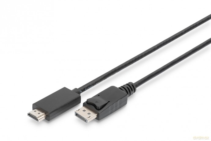 Kabel adapter DisplayPort 1.2 z zatrzaskiem 4K 60Hz UHD Typ DP/HDMI A M/M 1m Czarny
