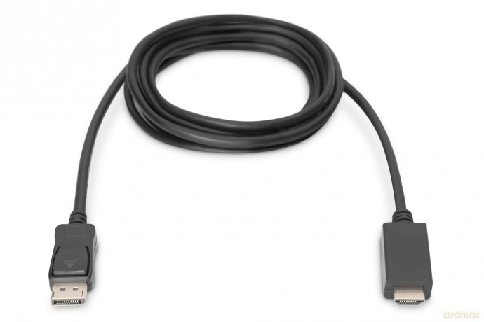 Kabel adapter DisplayPort 1.2 z zatrzaskiem 4K 60Hz UHD Typ DP/HDMI A M/M 1m Czarny