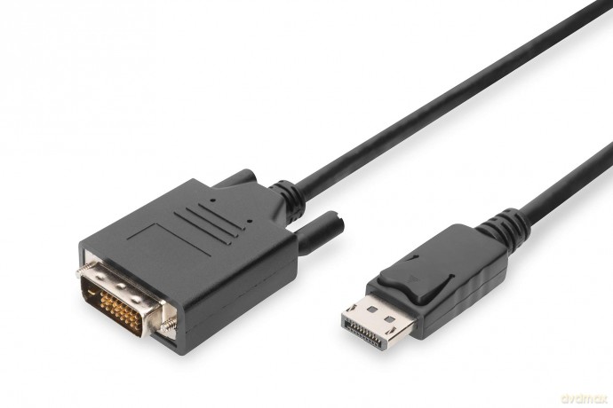 Kabel adapter Displayport z zatrzaskiem 1080p 60Hz FHD Typ DP/DVI-D (24+1) M/M 5m Czarny