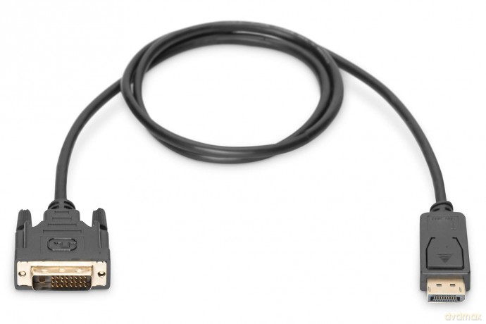 Kabel adapter Displayport z zatrzaskiem 1080p 60Hz FHD Typ DP/DVI-D (24+1) M/M 5m Czarny