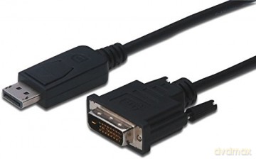 Kabel adapter Displayport z zatrzaskiem 1080p 60Hz FHD Typ DP/DVI-D (24+1) M/M czarny 2m