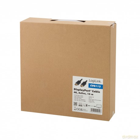 Kabel DisplayPort 1.2, 4K, 3D, aktywny, 15m
