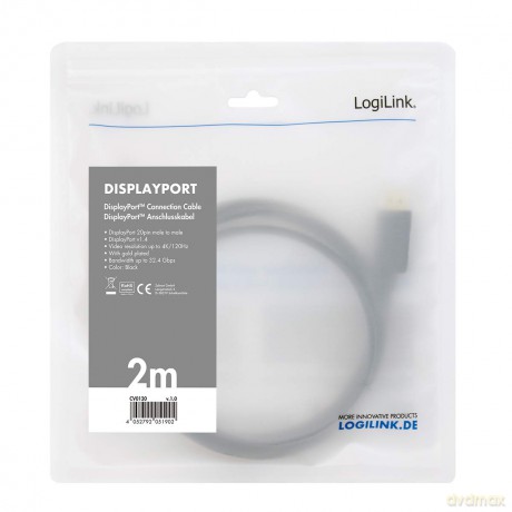 Kabel DisplayPort 1.4 8K/60Hz 3m Czarny