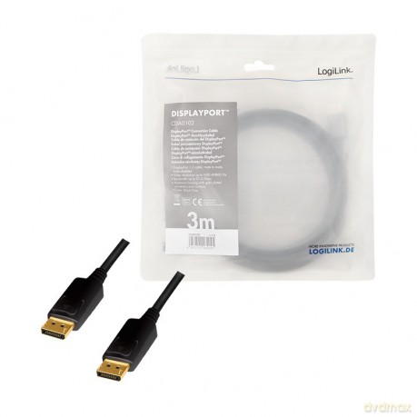 Kabel DisplayPort 4K/60 Hz,DP/M do DP/M aluminiowy 3m