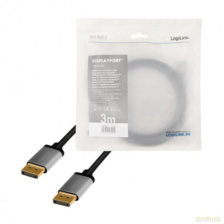 Kabel DisplayPort 4K/60 Hz,DP/M do DP/M aluminiowy 3m
