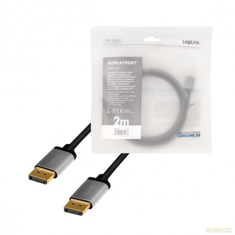 Kabel DisplayPort 4K/60 Hz,DP/M do DP/M aluminium 2m