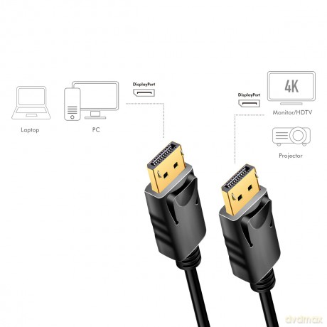 Kabel DisplayPort M/M 4K/60Hz, 3m Czarny