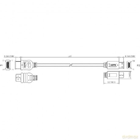 Kabel HDMI - mini HDMI dl.1,5m pozłacany