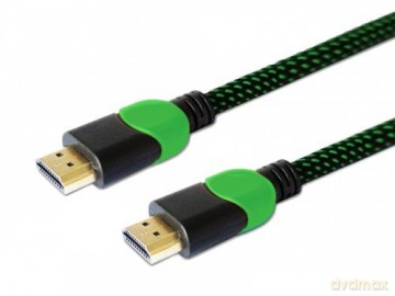 Kabel HDMI 2.0 zielono-czarny 1,8m, GCL-03