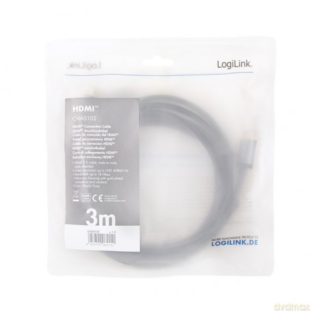 Kabel HDMI 4K/60Hz, aluminium 3m Czarny