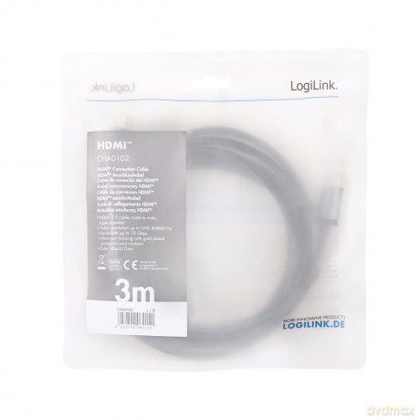 Kabel HDMI 4K/60Hz, aluminium 3m Czarny