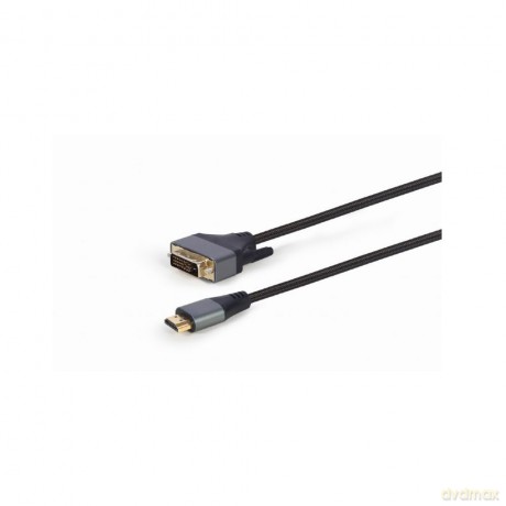 Kabel HDMI do DVI w oplocie 1.8m pozłacane końcówki