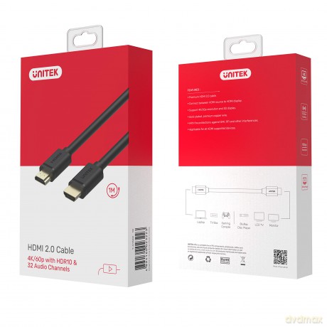Kabel HDMI M/M 1,0m v2.0; Złoty; Basic