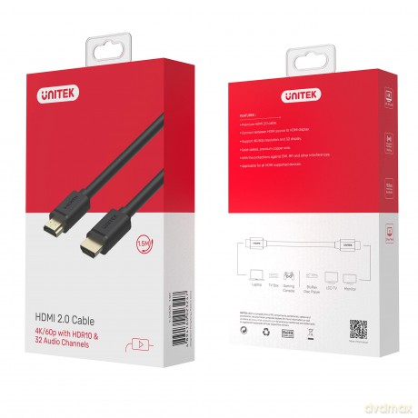 Kabel HDMI M/M 1,5m v2.0, pozłacany, Basic; Y-C137M
