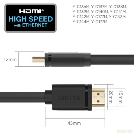 Kabel HDMI M/M 1,5m v2.0, pozłacany, Basic; Y-C137M
