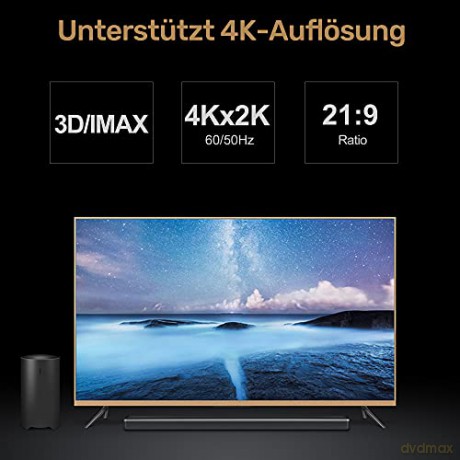 Kabel HDMI M/M 10m, v2.0, oplot, złoty, Y-C142RGY