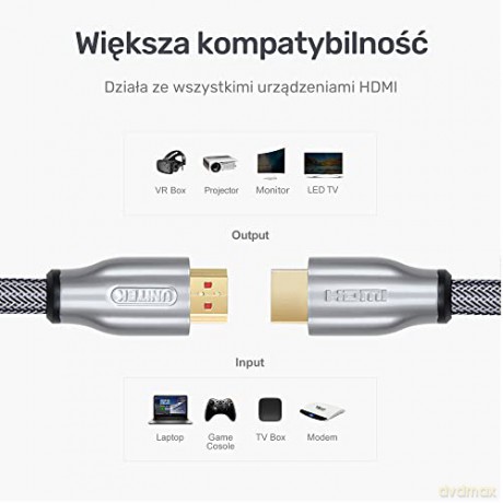 Kabel HDMI M/M 10m, v2.0, oplot, złoty, Y-C142RGY