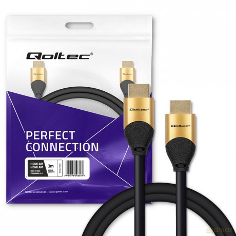 Kabel HDMI v2.1 Ultra High Speed 8K | 60Hz | 28AWG | 3m Złoty