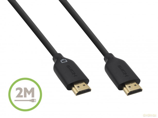 Kabel HDMI z Ethernet 2m złote złącze