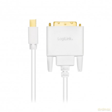 Kabel mini Display port do DVI 3m Biały