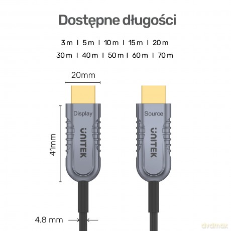 Kabel Optyczny HDMI 2.1 AOC 15m 4K60Hz C11029DGY