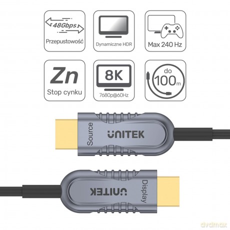 Kabel Optyczny HDMI 2.1 AOC 15m 4K60Hz C11029DGY