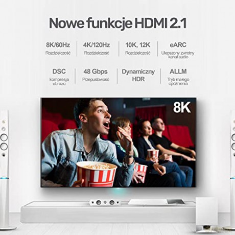 Kabel Optyczny HDMI 2.1 AOC 5m 4K60Hz C11027DGY