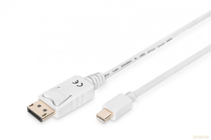 Kabel połączeniowy Displayport 4K 60Hz UHD Typ miniDP/DP M/M biały 2m