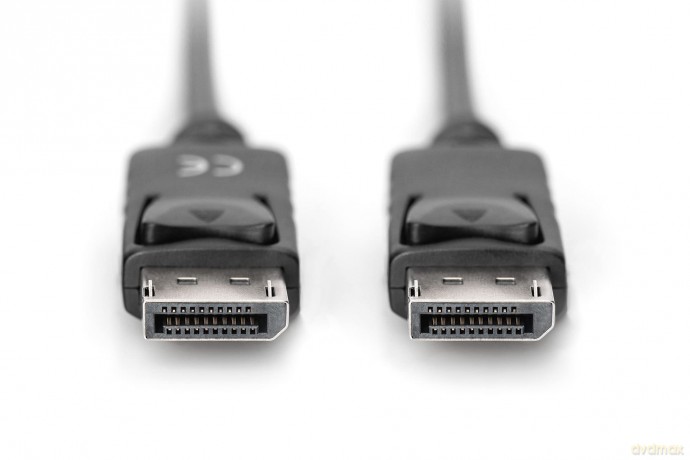 Kabel połączeniowy DisplayPort z zatrzaskami 1080p 60Hz FHD Typ DP/DP M/M czarny 1m